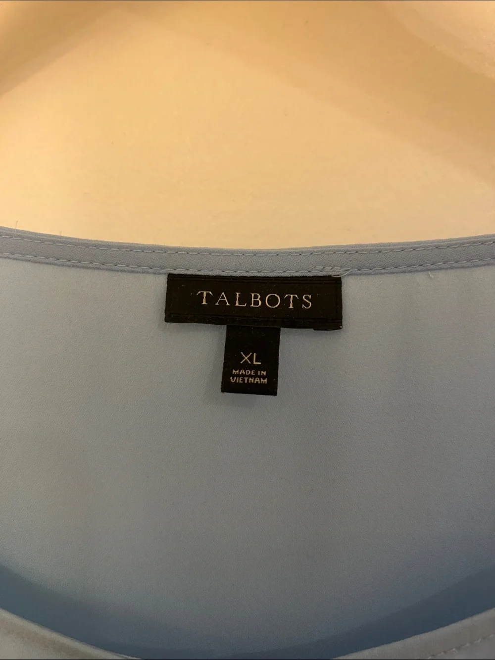 Talbots Light Blue Tie-Sleeve Boatneck Blouse